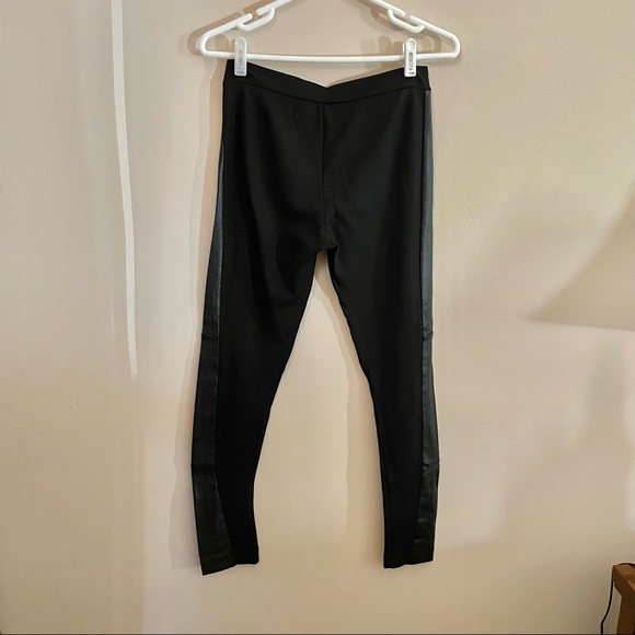 ❤️SOLD❤️ ALICE + OLIVIA BLACK LAMBSKIN LEATHER SIDE PANEL LEGGING BLACK SZ 6 - Picture 6 of 11